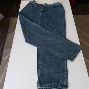 Blue jeans. Not faded